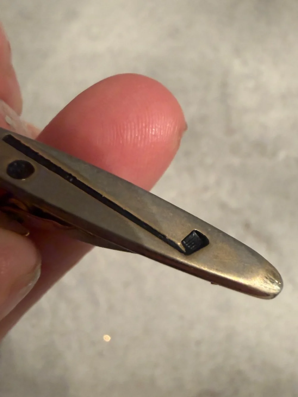 Vintage swank 1960s golf etched Brushed Brass tie Bar  Clip money clip